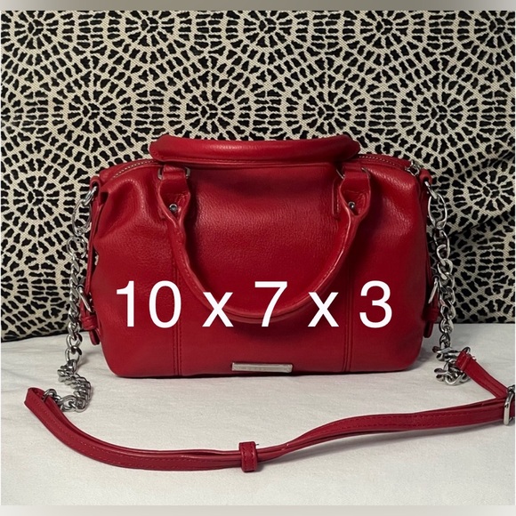 Madden Girl Handbag Crossbody Red Leather Shoulder Bag Madden Satchel Purse - Picture 6 of 6